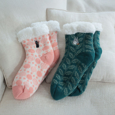 Kiki's Delivery Service Jiji Paw-Print Boa-Lined Socks 23-24 cm - official view 8