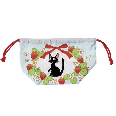 Kiki's Delivery Service Jiji Strawberry Wreath Drawstring Pouch - official view 1