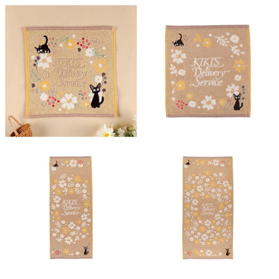 Kiki's Delivery Service - Sepia Flower Towels (4 Types) - Complete Set, one of every listed towel