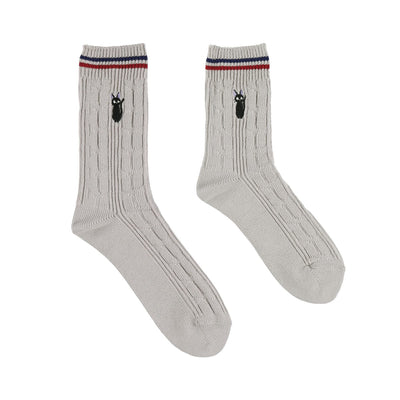 Kiki's Delivery Service Socks - Cable Knit - Light Gray - official product view 1