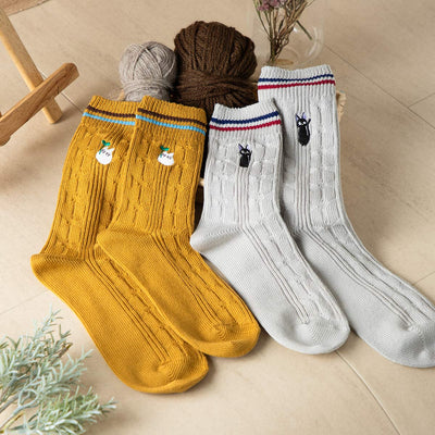 Kiki's Delivery Service Socks - Cable Knit - Light Gray - official product view 5