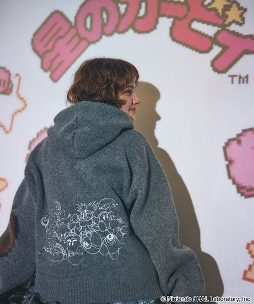 Kirby design knit hoodie - official product photo 1