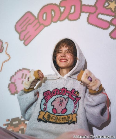 Kirby design knit hoodie - official product photo 2