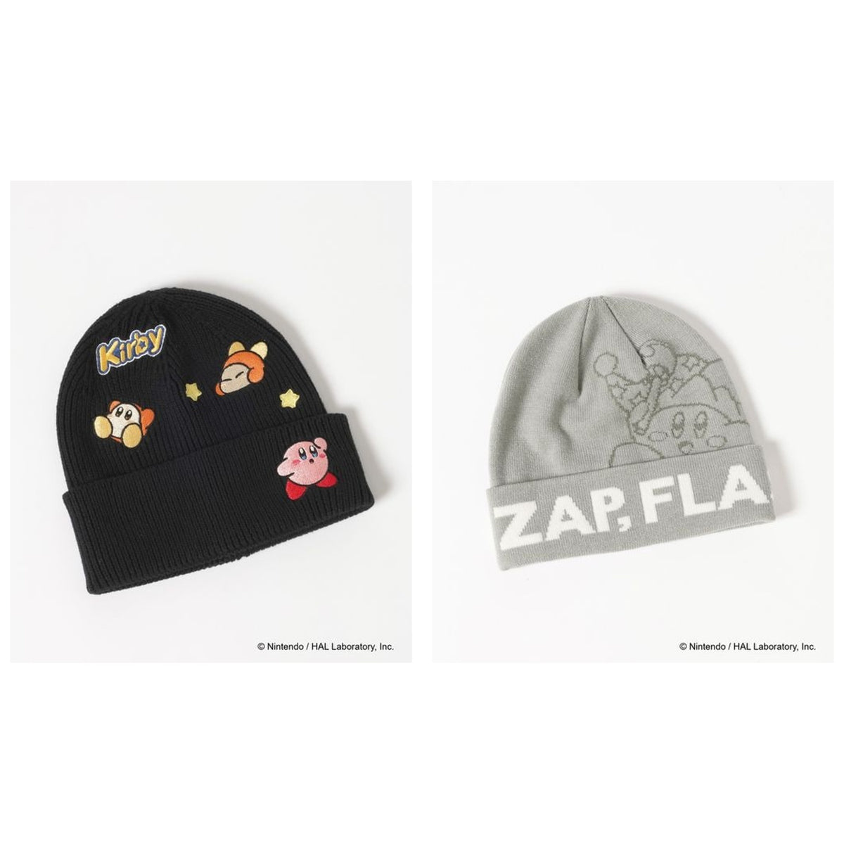 Kirby Kids Knit Beanie complete set, all 2 designs