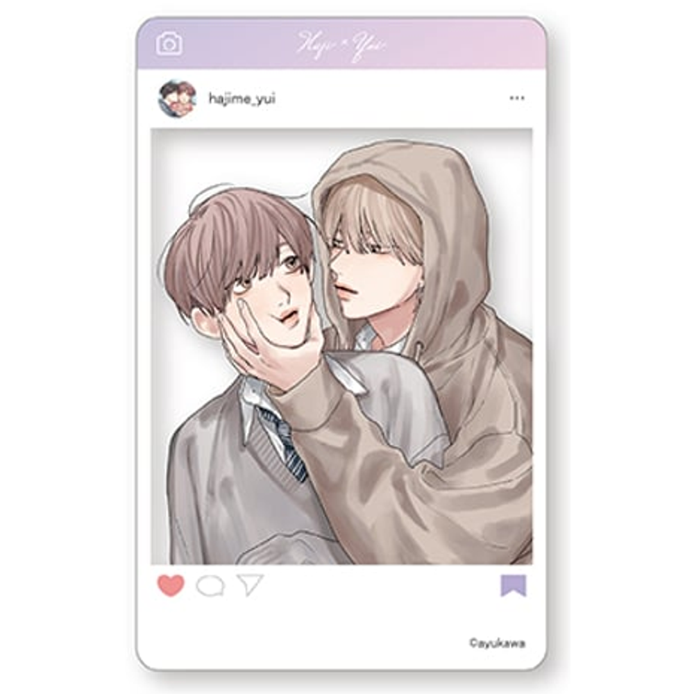 Hajime x Yui - SNS-Style Clear Trading Card - Design B