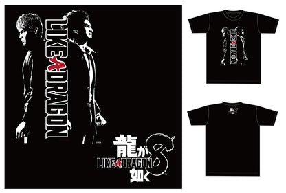 Like a Dragon Kiryu and Ichiban T-shirt artwork with front and back views