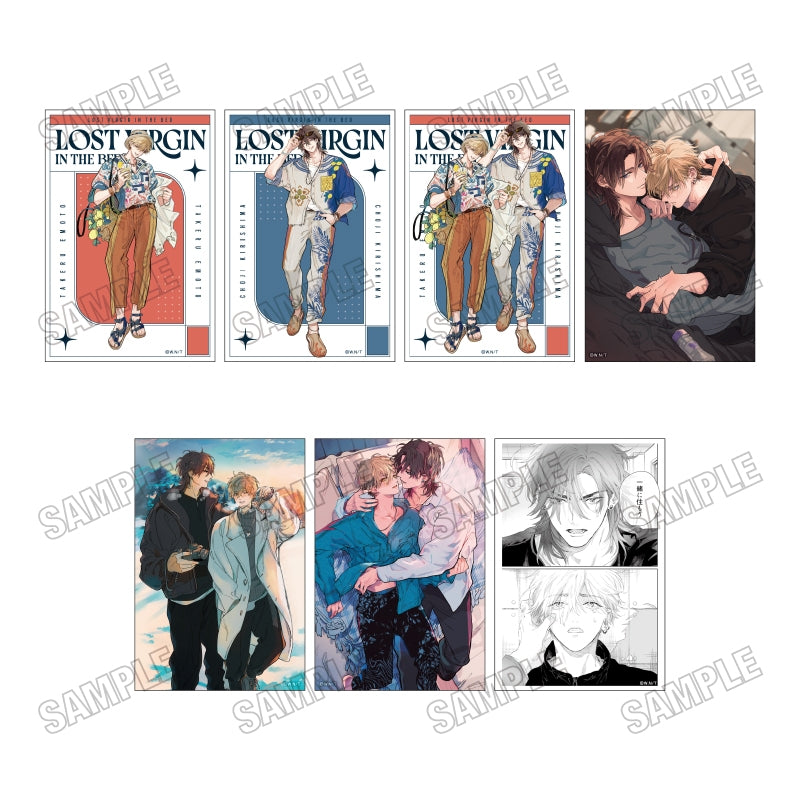Lost Virgin in the bed - illustration card set