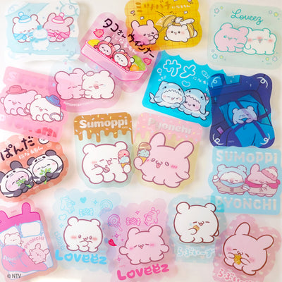Loveez clear sticker assortment close-up