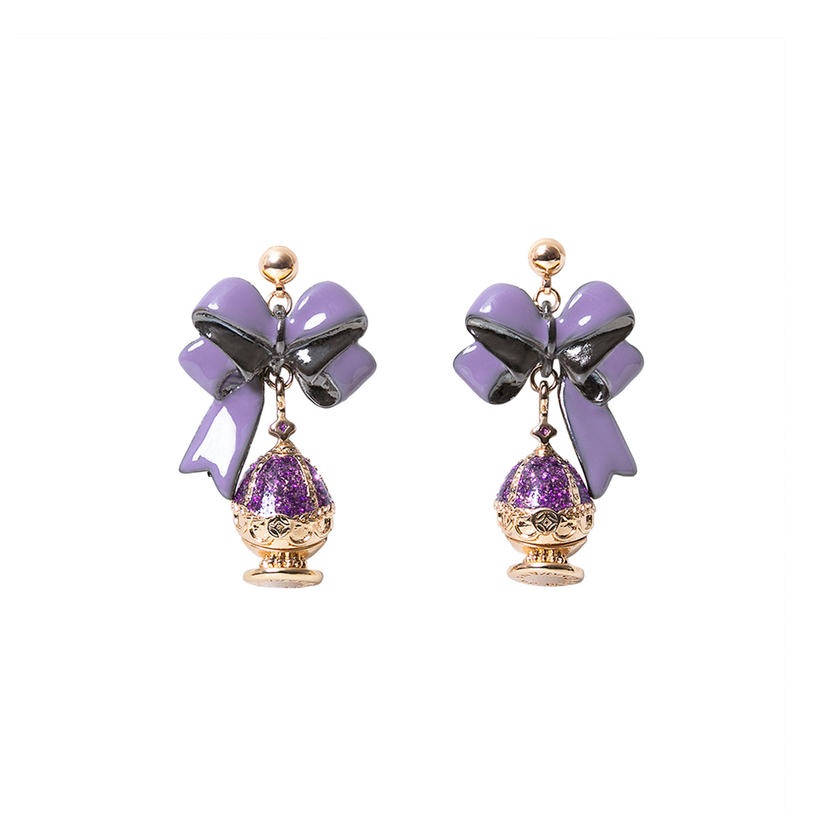 Homura Akemi Soul Gem earrings by Mayla - front view
