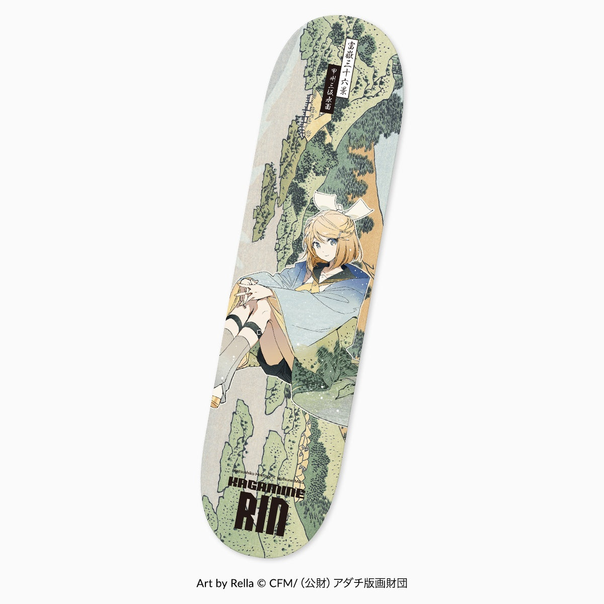 Hatsune Miku x Katsushika Hokusai Rella skateboard deck - Kagamine Rin