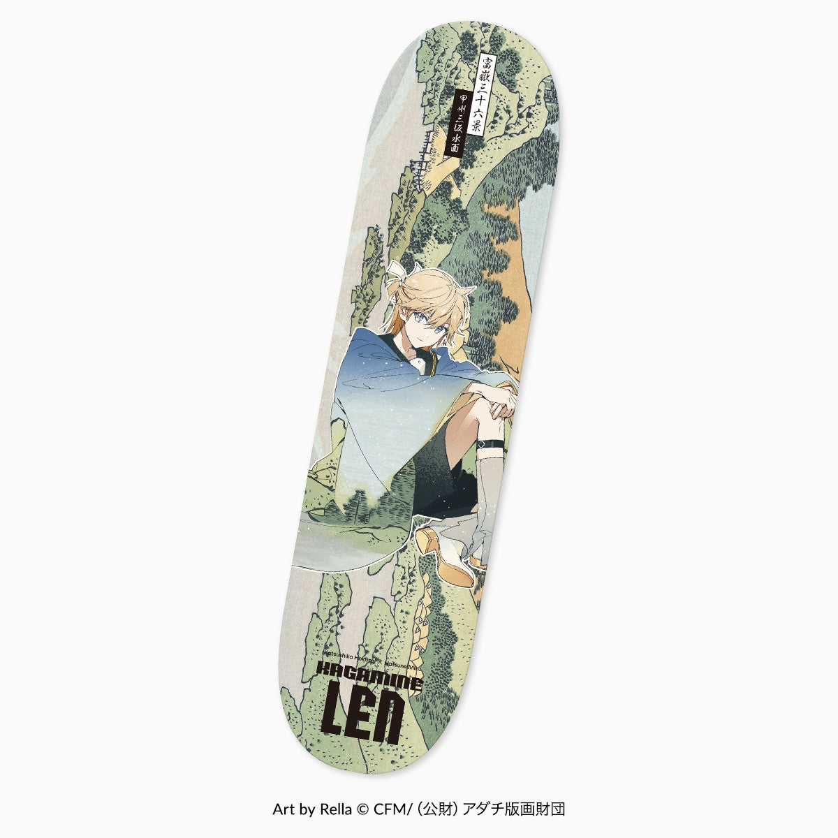Hatsune Miku x Katsushika Hokusai Rella skateboard deck - Kagamine Len