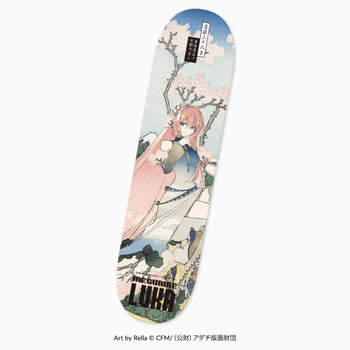 Hatsune Miku x Katsushika Hokusai Rella skateboard deck - Megurine Luka