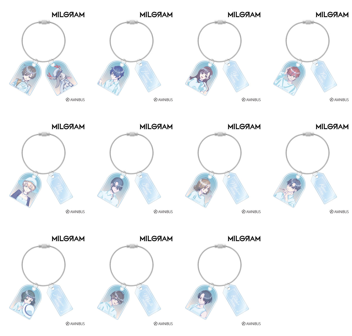 MILGRAM Double Wire Acrylic Keychain Sea Breeze Footprints Ver. (11 Types) - complete collection presentation