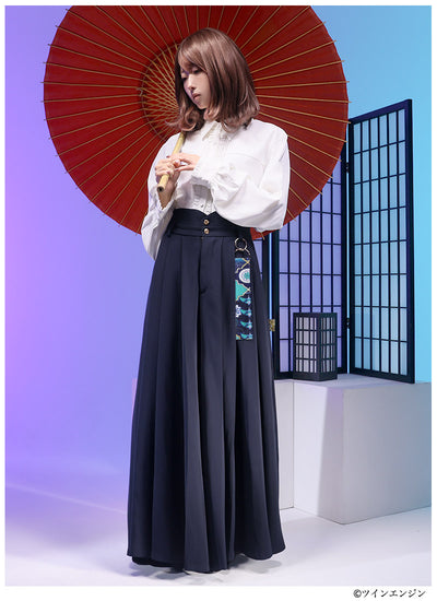 Mononoke The Movie Favorite medicine seller hakama style wide leg pants - official product view 3