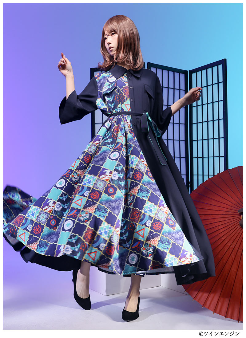 Mononoke The Movie Favorite medicine seller maxi length shirt style dress - official product view 7