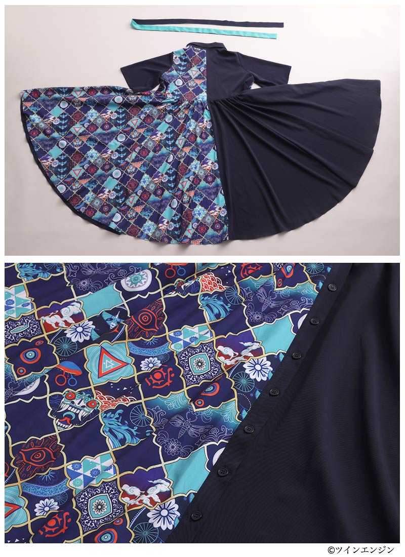 Mononoke The Movie Favorite medicine seller maxi length shirt style dress - official product view 12