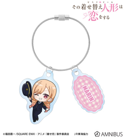 My Dress-Up Darling x Oshi Tabi / JR Tokai - Marin Kitagawa - Chibi Station Attendant Ver. Double Wire Acrylic Keychain - official product image 1