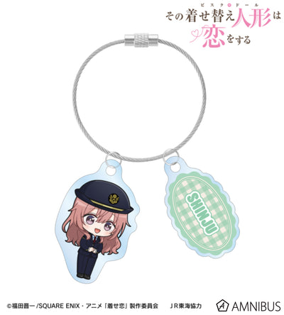 My Dress-Up Darling x Oshi Tabi / JR Tokai - Shinju Inui - Chibi Station Attendant Ver. Double Wire Acrylic Keychain - official product image 1
