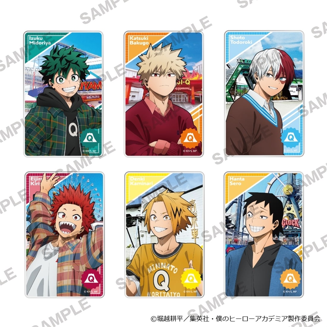 My Hero Academia Fuji-Q Highland Acrylic Cards Complete Set Of 6 Types, official product view 1