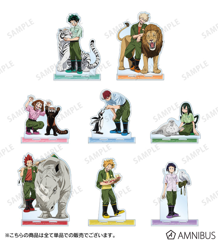 My Hero Academia Tobu Zoo Zookeeper complete set of 8 BIG acrylic stands - official collection overview