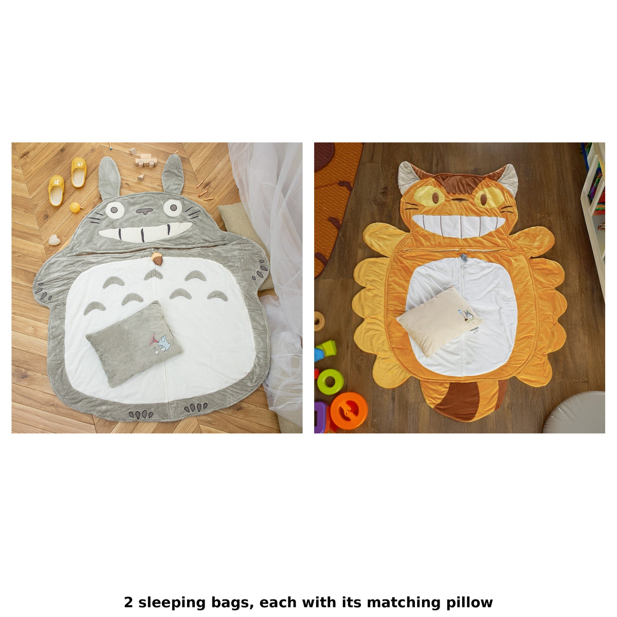 My Neighbor Totoro Character Sleeping Bags with Pillows (2 Types) - Complete Set