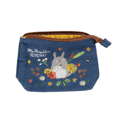 My Neighbor Totoro Denim Embroidery Wreath Pouch - official view 6