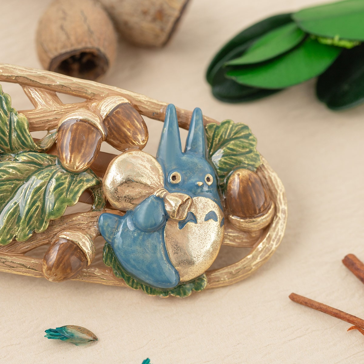 My Neighbor Totoro Donguri Closet x Palnart Poc Acorn Barrette - official view 2