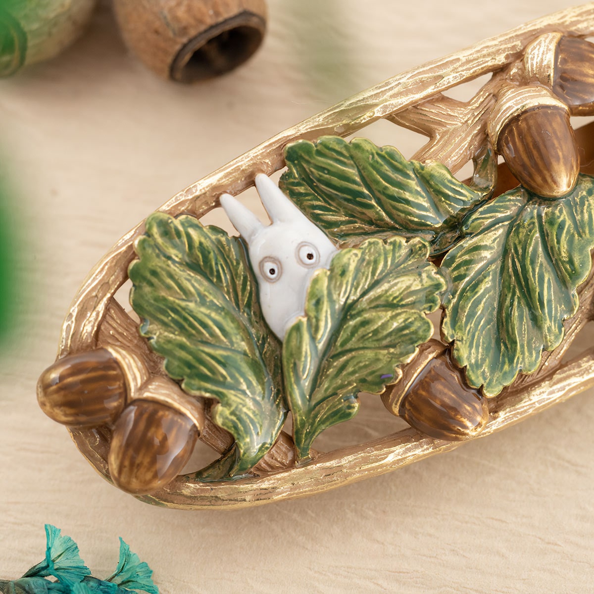 My Neighbor Totoro Donguri Closet x Palnart Poc Acorn Barrette - official view 3