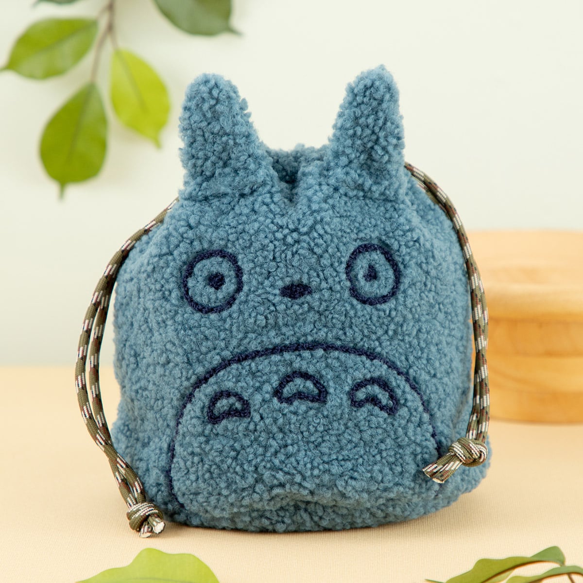 My Neighbor Totoro Fluffy Blue Totoro Drawstring Pouch - official view 1