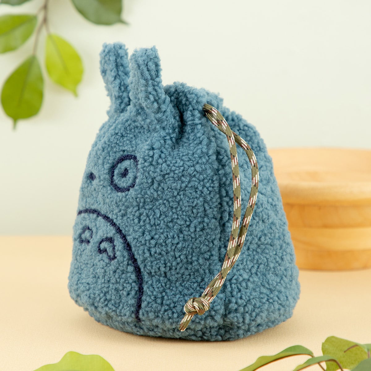 My Neighbor Totoro Fluffy Blue Totoro Drawstring Pouch - official view 2