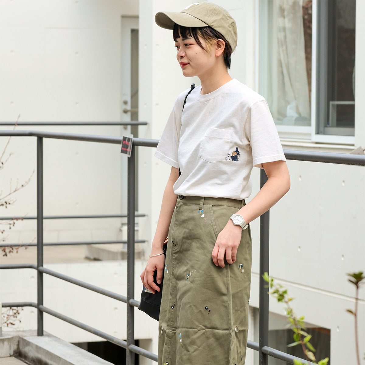 My Neighbor Totoro GBL x Good On Pocket Embroidery T-Shirt - Blue Totoro and White Totoro - official view 4