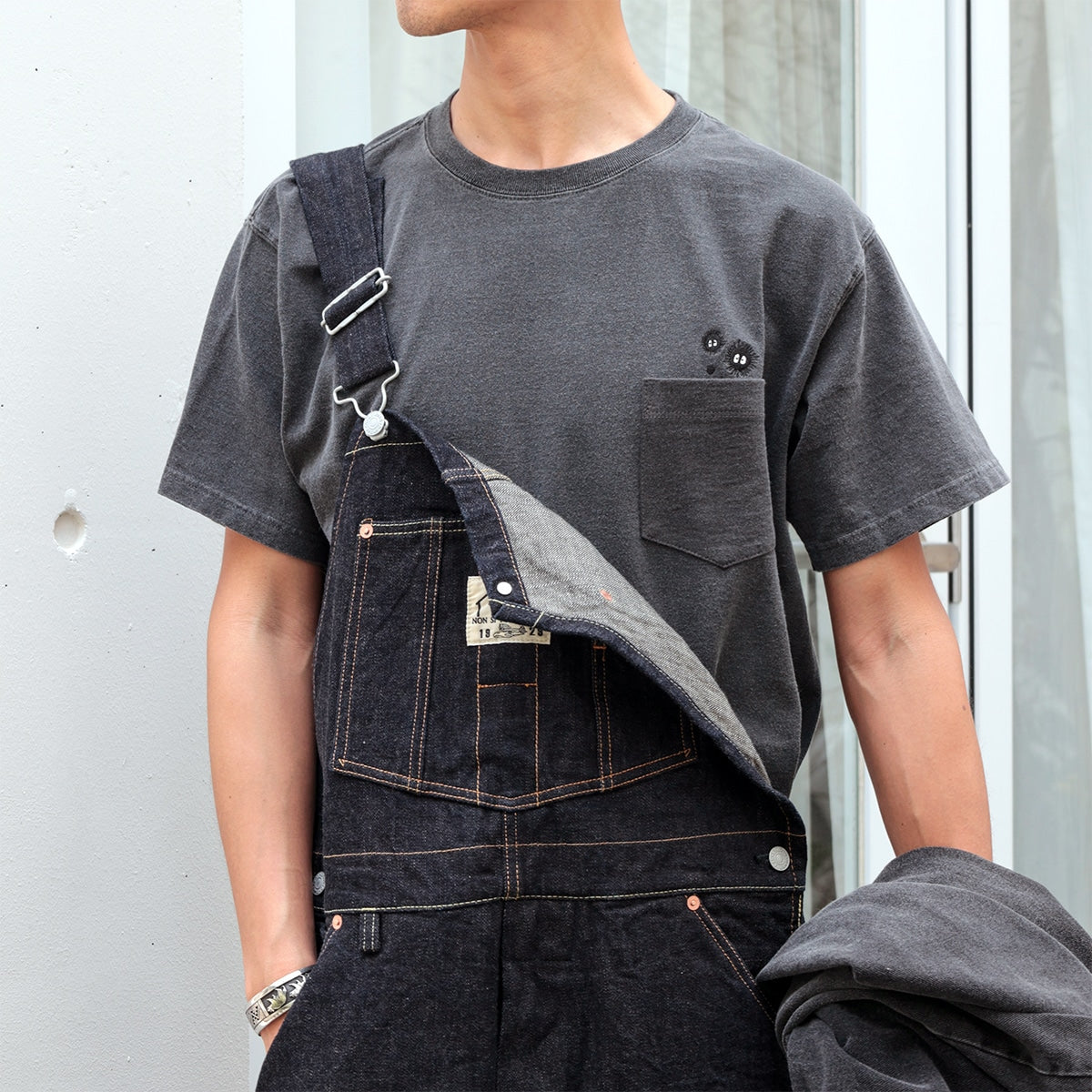 My Neighbor Totoro GBL x Good On Pocket Embroidery T-Shirt - Soot Sprites - official view 1