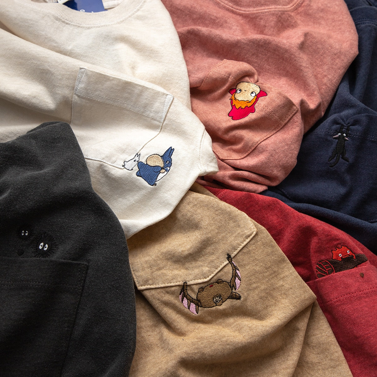 My Neighbor Totoro GBL x Good On Pocket Embroidery T-Shirt - Soot Sprites - official view 12