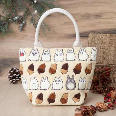 My Neighbor Totoro Hoko Moko Embroidery Ivory Lunch Tote - official view 1