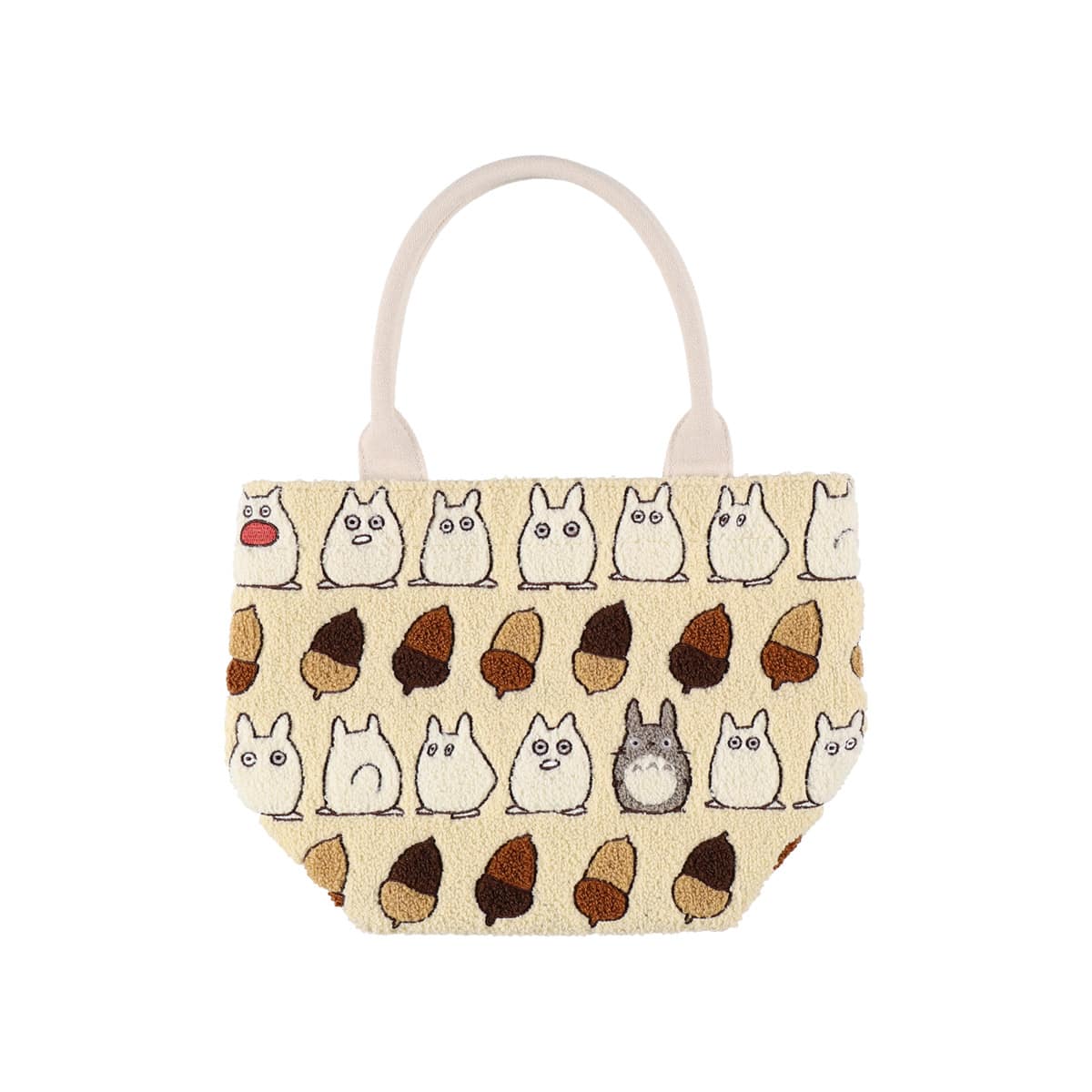 My Neighbor Totoro Hoko Moko Embroidery Ivory Lunch Tote - official view 6