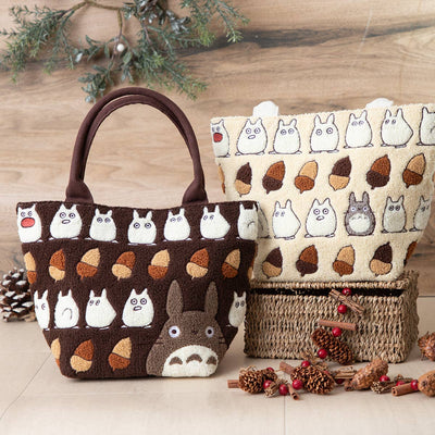 My Neighbor Totoro Hoko Moko Embroidery Ivory Lunch Tote - official view 8