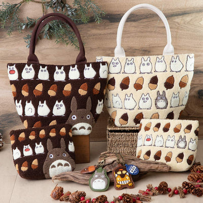 My Neighbor Totoro Hoko Moko Embroidery Ivory Lunch Tote - official view 9