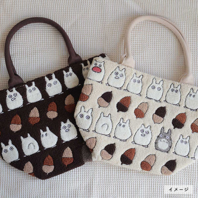 My Neighbor Totoro Hoko Moko Embroidery Ivory Lunch Tote - official view 10