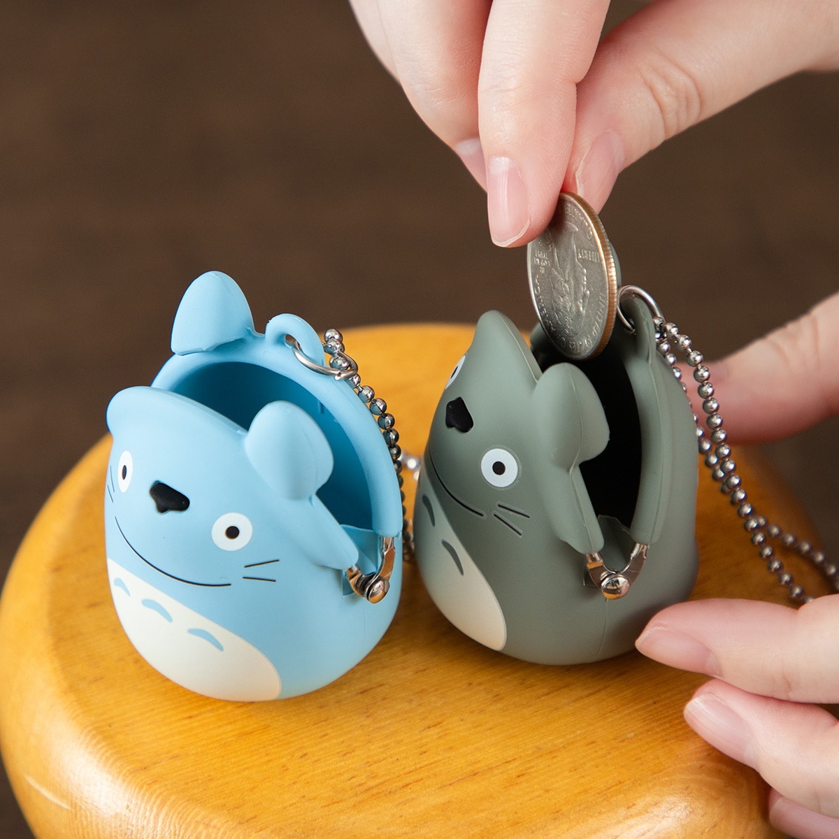 My Neighbor Totoro Mini Silicone Clasp Purses (2 Types) - Gray - official view 7