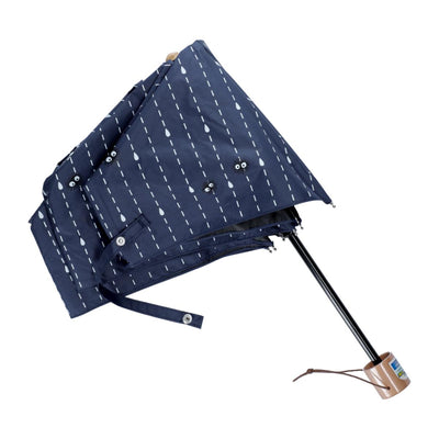 My Neighbor Totoro Raindrop Pattern Folding Umbrella - Navy - official view 3