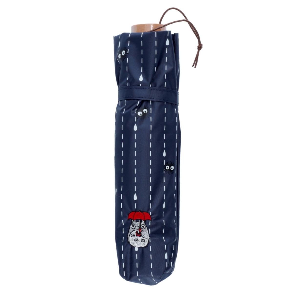 My Neighbor Totoro Raindrop Pattern Folding Umbrella - Navy - official view 5