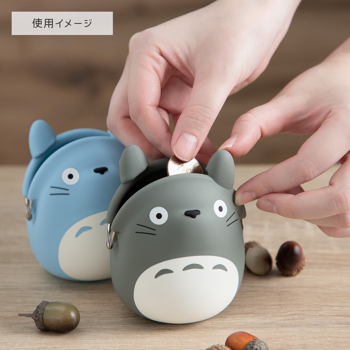 My Neighbor Totoro Silicone Clasp Purses (2 Types) - Gray - official view 9