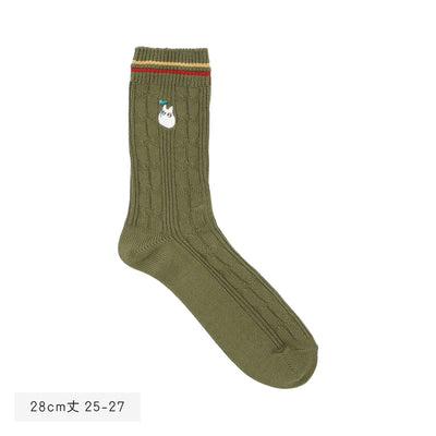 My Neighbor Totoro Socks - Cable Knit - Khaki - official product view 4