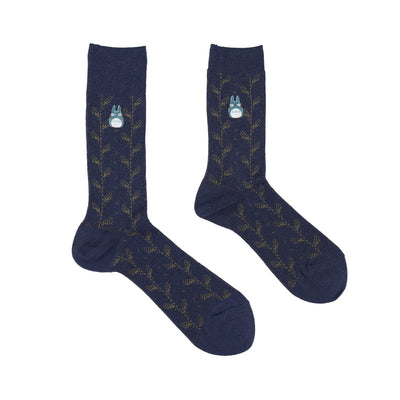 My Neighbor Totoro Socks - Knitted All-Over Pattern - Navy - official product view 1