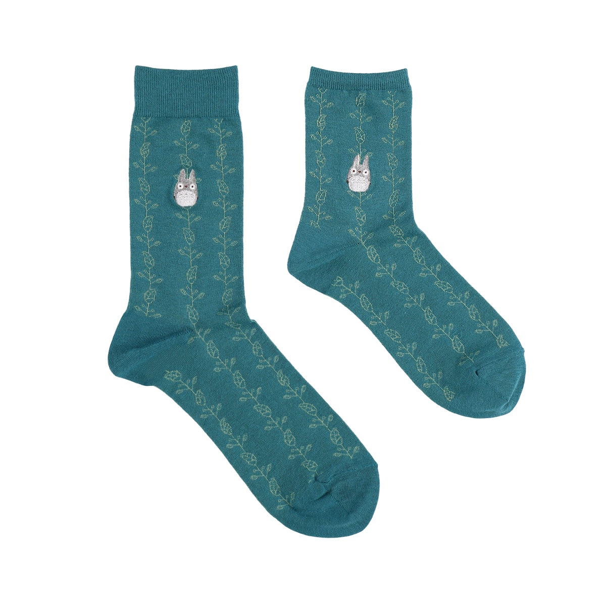 My Neighbor Totoro Socks - Leaf All-Over Pattern - official product view 1