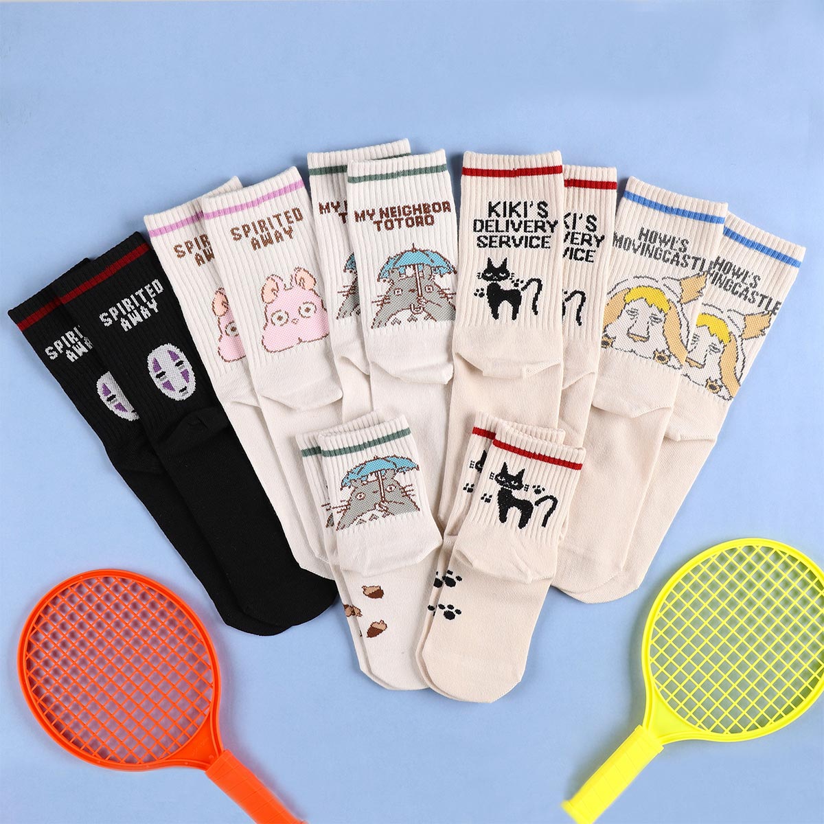 My Neighbor Totoro Socks - Umbrella American Rib Crew - official product view 3