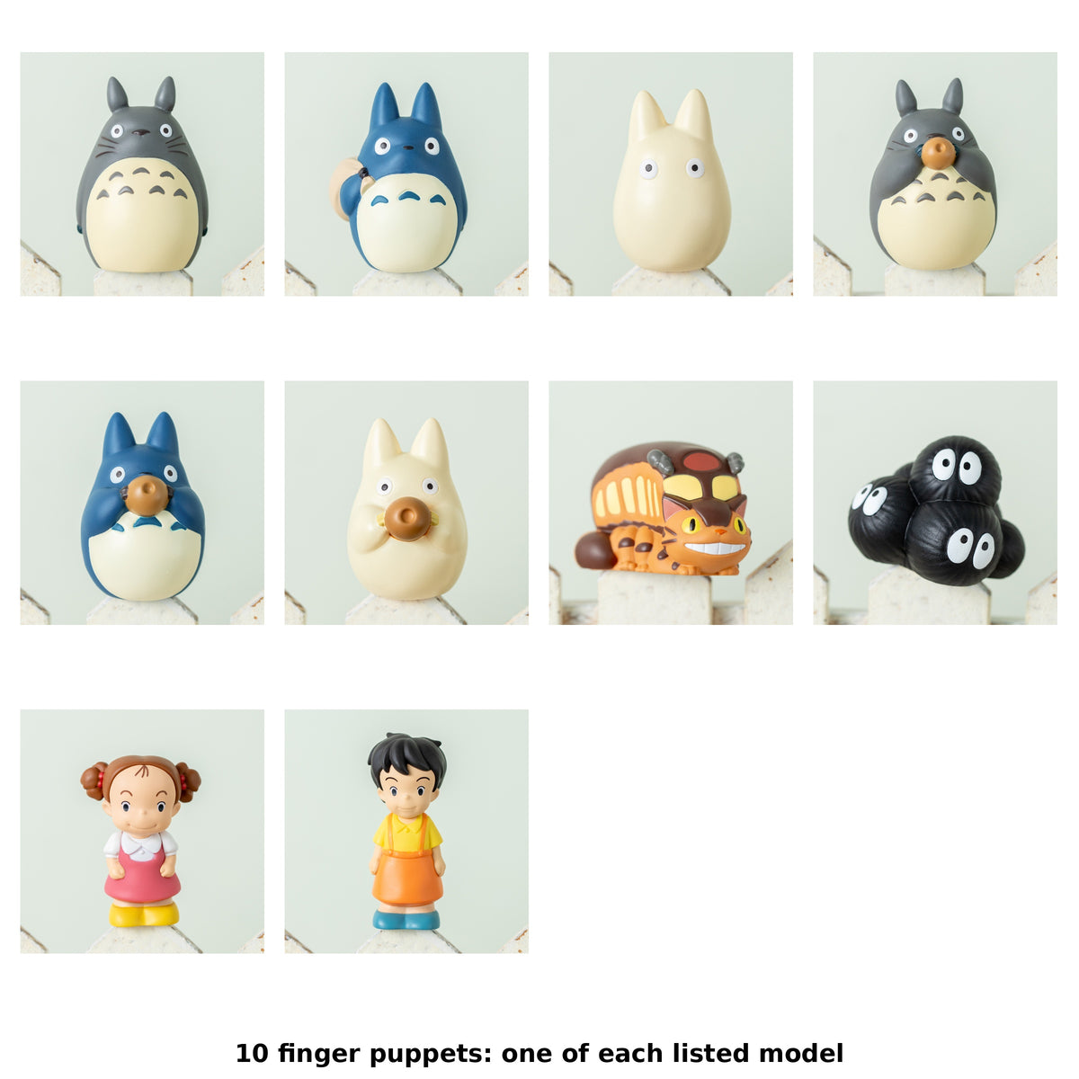 My Neighbor Totoro Soft Vinyl Finger Puppets (10 Types) - Complete Set