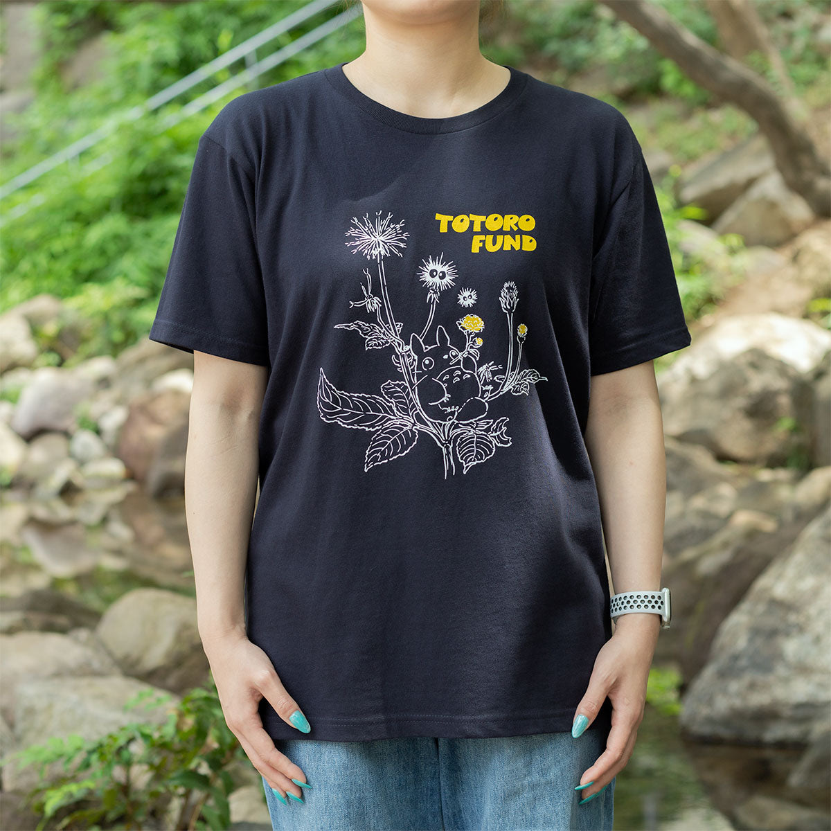My Neighbor Totoro Totoro Fund Bidens T-Shirt - Navy - official view 1