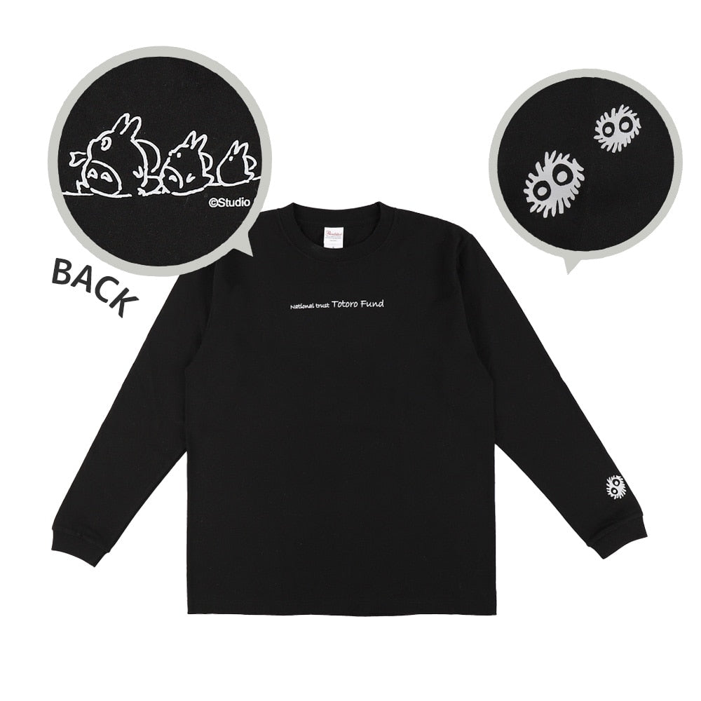 My Neighbor Totoro Totoro Fund Furoshiki Totoro Long-Sleeve T-Shirt - Black - official view 1