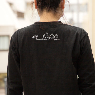 My Neighbor Totoro Totoro Fund Furoshiki Totoro Long-Sleeve T-Shirt - Black - official view 8